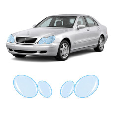 Антигравійна захисна бронеплівка за лекалами для Mercedes-Benz S-Class W220 1998-2002 - оптика (фари та ПТФ)