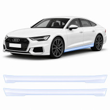 Антигравийная защитная бронепленка по лекалам для Audi A7 C8 facelift 2023-2025 - нижняя зона кузова пороги