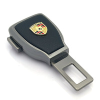 Заглушка переходник ремня безопасности с логотипом Porsche Темный хром 1 шт