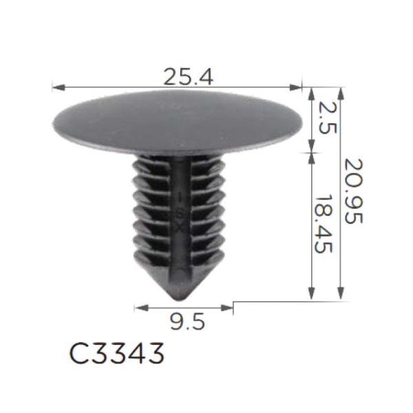 Кліпса для обшивки теплозахист салон сидіння Ford, Chevrolet 24501057 (C3343)