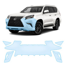 Антигравийная защитная бронепленка по лекалам для Lexus GX J150 facelift 2 2020-2023 - передний бампер