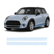 Антигравийная защитная бронепленка по лекалам для Mini Cooper F56 facelift 2018-2021 - нижняя зона кузова пороги
