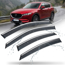 Дефлектори вікон вітровики Benke для Mazda CX-5 (KF) (USA) 2017- Молдинг З Нержавіючої Сталі 3D (BMDC51723-W/S)
