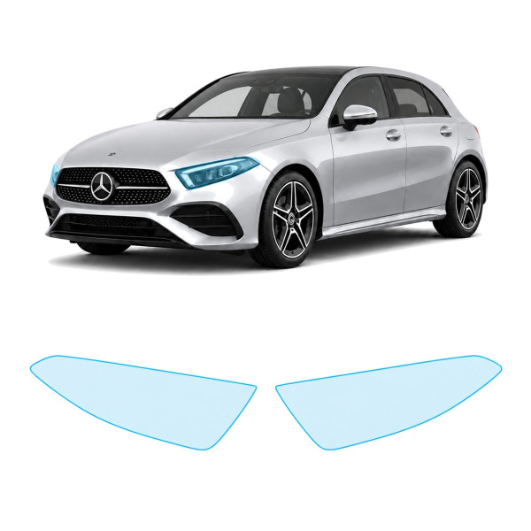 Антигравийная защитная бронепленка по лекалам для Mercedes-Benz CLS C257 facelift 2021-2023 - оптика (фары и ПТФ)