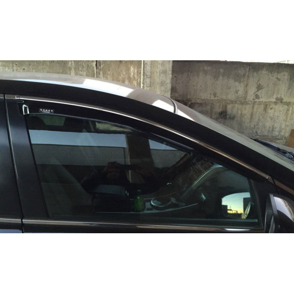 Дефлектори вікон вітровики для Mazda CX-7 2006-2009 5дв Хром молдинг