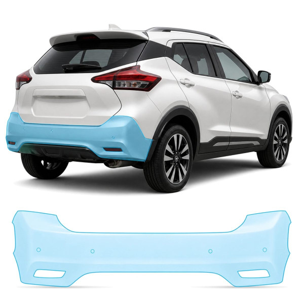 Антигравийная защитная бронепленка по лекалам для Nissan Kicks P15 2018-2024 - задний бампер