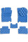 Коврики в салон для Nissan Qashqai 2014-2021 Экокожа Синие 5 шт (Rombus)