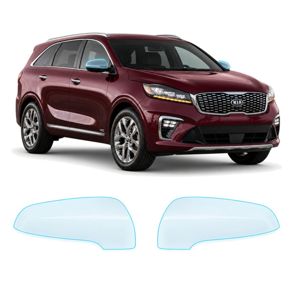 Антигравийная защитная бронепленка по лекалам для Kia Sorento UM facelift 2018-2020 - зеркала