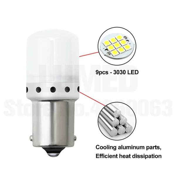 Автолампа світлодіодна LED 12/24V T25 6W Матова (BA15s) Білий Світло 1 шт №52
