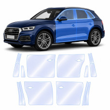 Антигравийная защитная бронепленка по лекалам для Audi Q5 FY 2017-2020 - зоны дверей и стойки окон