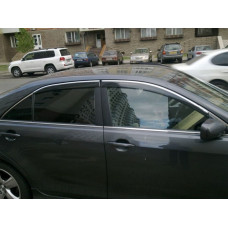 Дефлекторы окон ветровики для Toyota Camry V40 2006-2011 с хром молдингом (08611-33080)