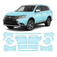 Антигравийная защитная бронепленка по лекалам для Mitsubishi Outlander GG facelift 2015-2021 - полный кузов