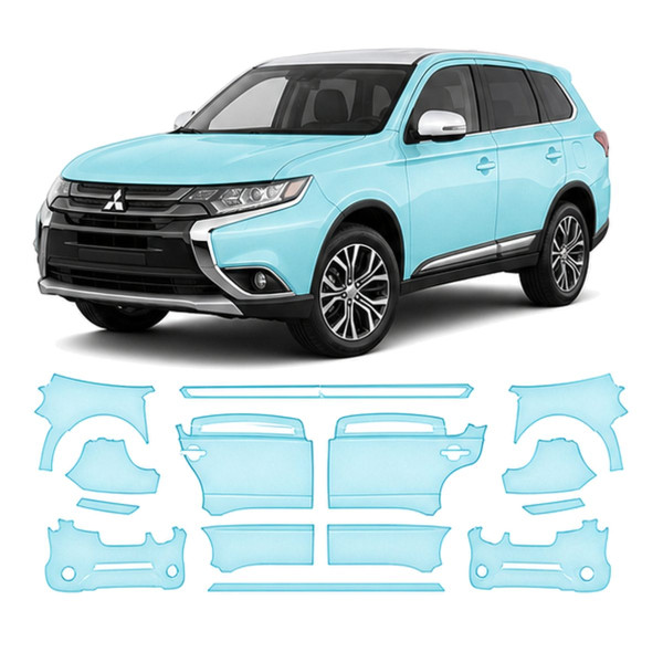 Антигравийная защитная бронепленка по лекалам для Mitsubishi Outlander GG facelift 2015-2021 - полный кузов