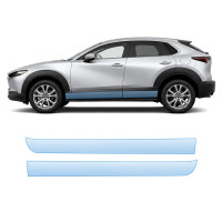Антигравийная защитная бронепленка по лекалам для Mazda CX-30 DM 2019- нижняя зона кузова пороги