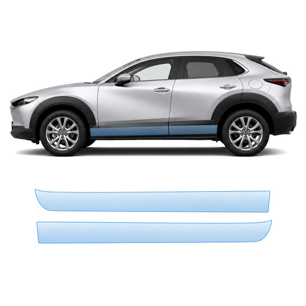 Антигравийная защитная бронепленка по лекалам для Mazda CX-30 DM 2019- нижняя зона кузова пороги