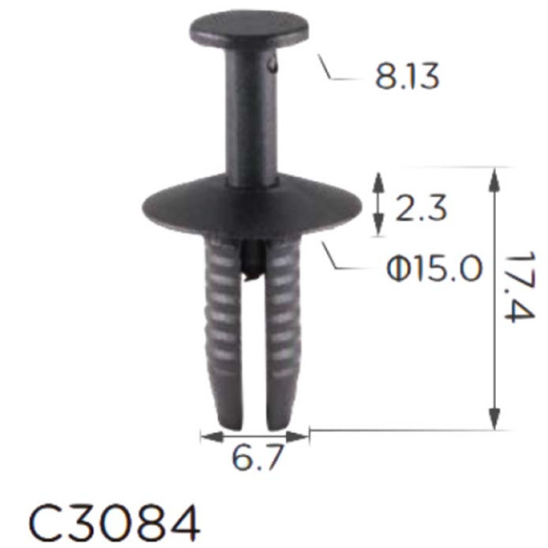 Кліпса кріплення Натискна Розпірна BMW VW AUDI SEAT SKODA MERCEDES (51111908077 N90359101 11602) C3084