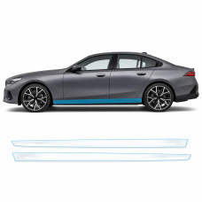 Антигравийная защитная бронепленка по лекалам для BMW 5 Series G60 2023- нижняя зона кузова пороги