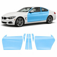 Антигравийная защитная бронепленка по лекалам для BMW 4 Series F32 2013-2020 - зоны дверей и стойки окон