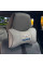 Подушка на підголівник з логотипом Daewoo Екошкіра 3D Кольоровий лого Сірі-Сірий кант 1 шт