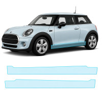Антигравийная защитная бронепленка по лекалам для Mini Cooper F56 2014-2018 - нижняя зона кузова пороги