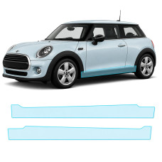 Антигравийная защитная бронепленка по лекалам для Mini Cooper F56 2014-2018 - нижняя зона кузова пороги