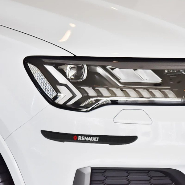 Защитные противоударные полосы Renault на края двери 16х147 мм Резина (наклейки) Черный 4 шт