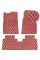 Коврики в салон для Chevrolet Captiva 2006-2010 Экокожа с подпятником Красные 5 шт (Rombus)