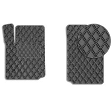 Коврики в салон передние для Citroen C2 2003-2010 Экокожа с подпятником 2 шт (Rombus)