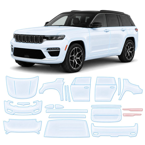 Антигравийная защитная бронепленка по лекалам для Jeep Grand Cherokee WL 2022- полный кузов
