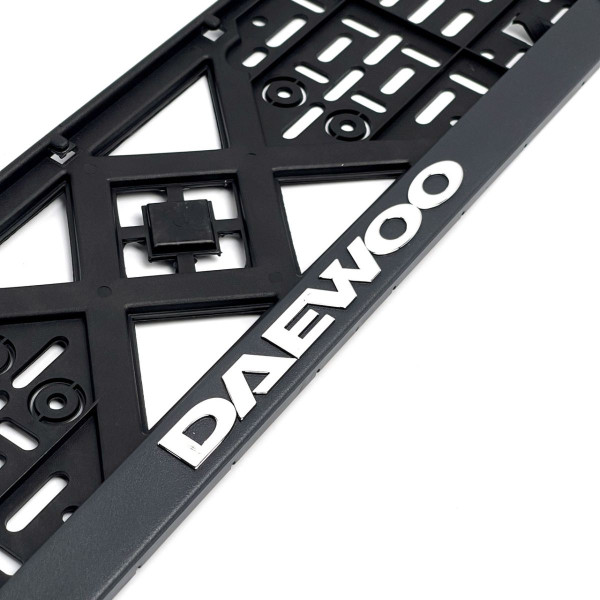 Рамка номера Daewoo клямка 3D напис Хромований / Поліпропілен гнучкий морозостійкий