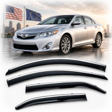 Дефлектори вікон вітровики Benke для Toyota Camry 50 / 55 Europa USA (Хром Молдинг Нержавіюча сталь 3D)