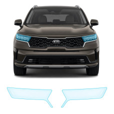 Антигравийная защитная бронепленка по лекалам для Kia Sorento MQ4 2020-2023 - оптика (фары и ПТФ)