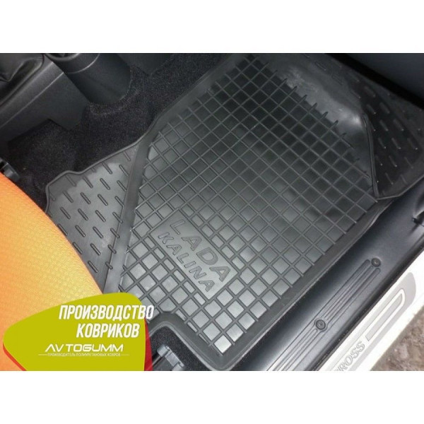 Автомобільні килимки в салон ВАЗ Lada Kalina 04 Granta 11 борт 3-5 см Чорні (Avto-Gumm)