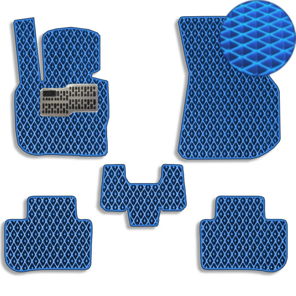 Килимки у салон EVA для BMW X3 (G-01) 2017- з підп'ятником Сині 5 шт