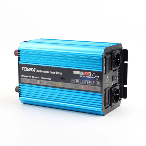 Перетворювач напруги (інвертор) Tossa 12V -220V/800W Чистий Синус З функцією Зарядки (TAS800R-12X-800W)