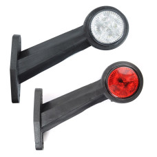 Габаритные огни LED для грузовиков Рожки 12/24V / косой 15,5 см / Красный-Белый 2 шт (Л-052)