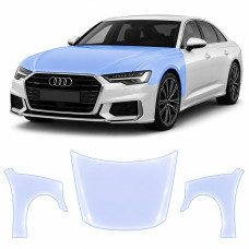 Антигравийная защитная бронепленка по лекалам для Audi A6 C8 2018-2022 - капот и передние крылья