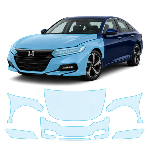 Антигравійна захисна бронеплівка за лекалами для Honda Accord X facelift 2021-2022 - передня частина авто (капот бампер крила))