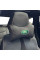 Подушка на подголовник с логотипом Land Rover Экокожа 3D Цветной лого Черная-Коричневый кант 1 шт