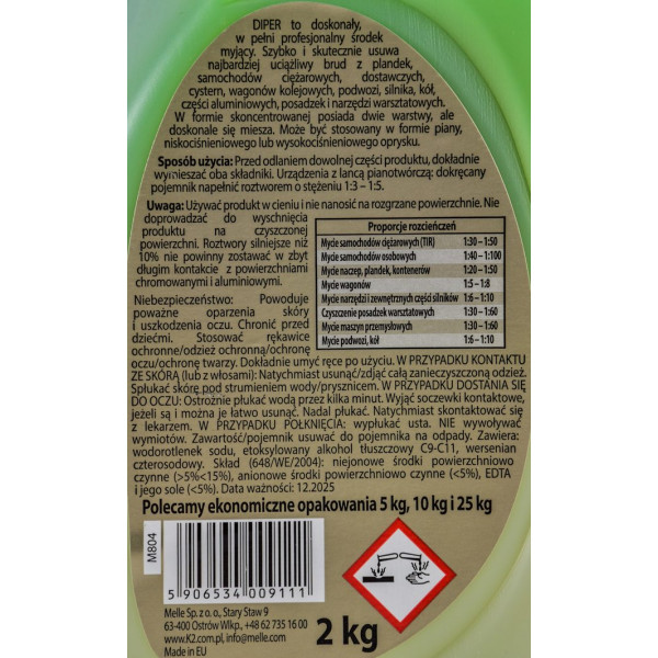 Піна активна для безконтактного миття K2 Diper PRO 2L 1:5 (M804)
