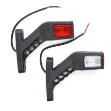 Габаритные огни LED для грузовиков Рожки 12/24V / косой 13 см / Красный-Белый-Желтый 2 шт (Л 091)