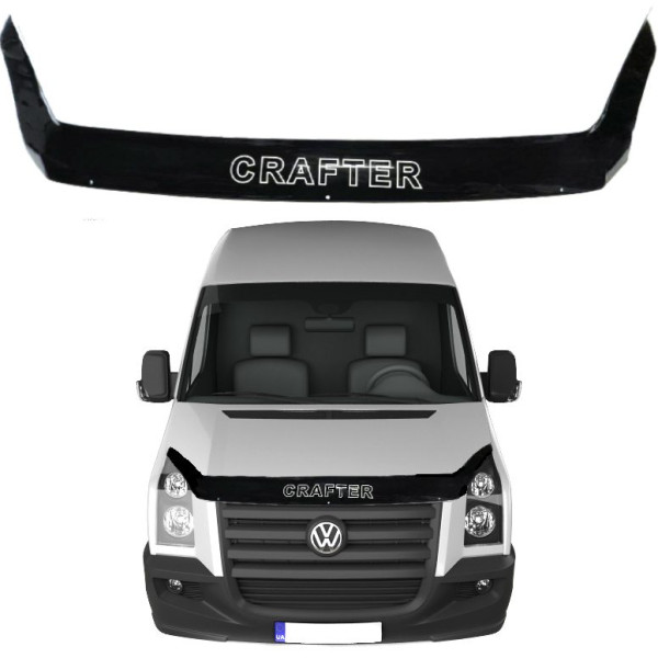 Дефлектор капоту мухобійка Volkswagen Crafter 2006-2016 Voron Glass