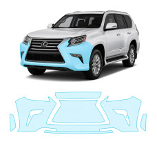 Антигравійна захисна бронеплівка за лекалами для Lexus GX J150 facelift 1 2014-2019 - передній бампер