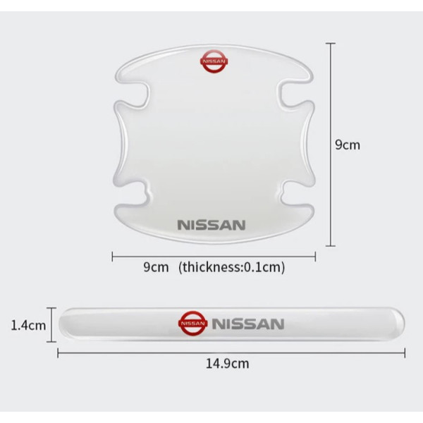 Комплект захисних плівок Нано під ручки авто (відбійник на дверях) Nissan 8 шт