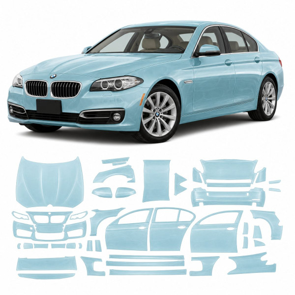 Антигравийная защитная бронепленка по лекалам для BMW 5 Series F10 facelift 2013-2017 - полный кузов