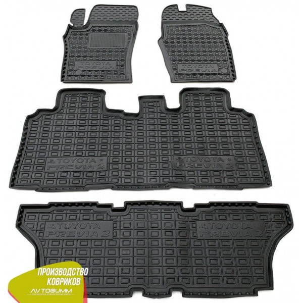 Автомобільні килимки в салон Toyota Previa 2000-2006 6-7 місць (Avto-Gumm)