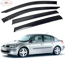 Дефлекторы окон ветровики HIC для Renault Megane II 2003-2008 Седан Oригинал (REN05)