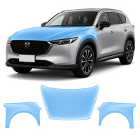 Антигравийная защитная бронепленка по лекалам для Mazda CX-5 III 2025- капот и передние крылья