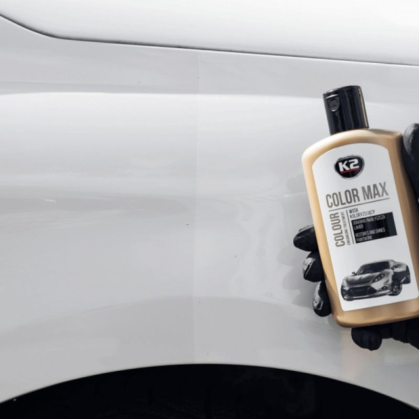 Поліроль для кузова крем K2 Color Max 250ml приховує подряпини та підсилює колір Білий (K020Wite)