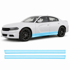 Антигравійна захисна бронеплівка за лекалами для Dodge Charger LD facelift 2015-2023 - нижня зона кузова пороги